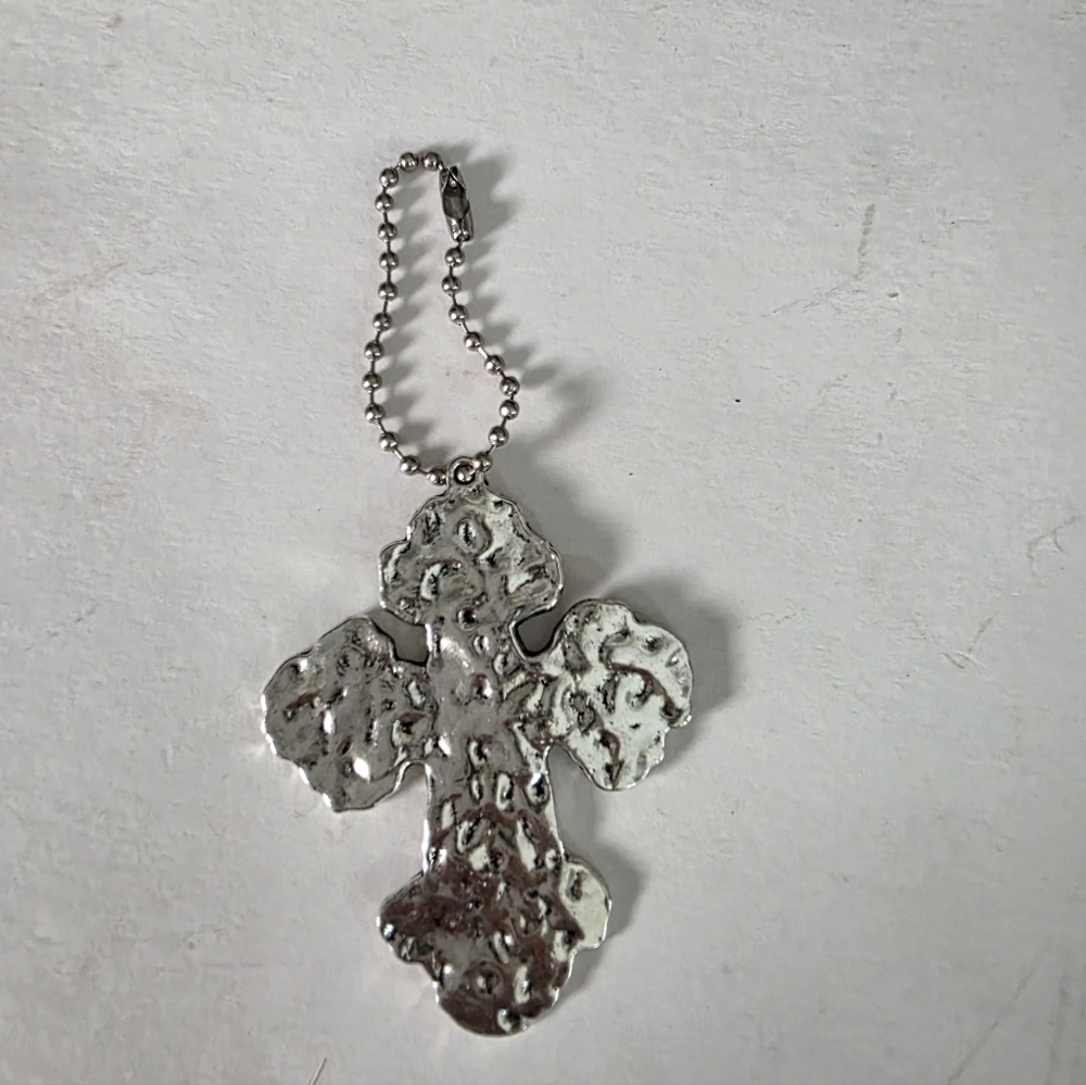 Bag Charm Silver  Cross Large - Picture 5 of 5